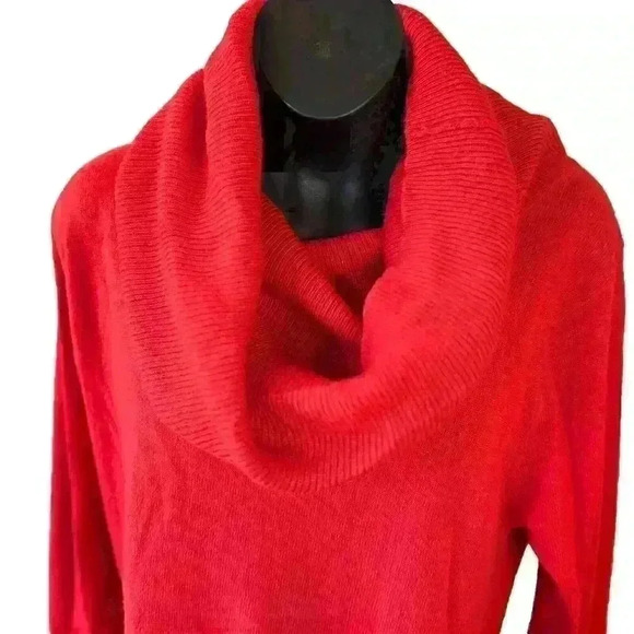 Vintage 80's Daniel Caron 100% Cashmere Red Sweater Dress / Tunic Size S - Picture 3 of 5